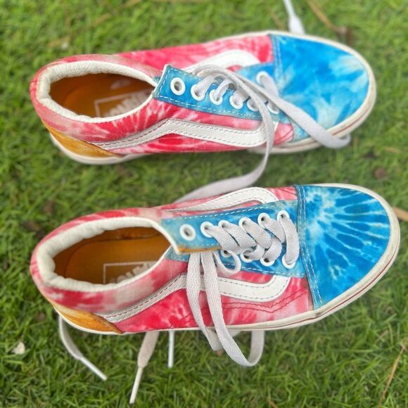 Vans Tie Dye Block Old Skool Lace Up Sneakers. Little Kids size 13.0 - Picture 2 of 6